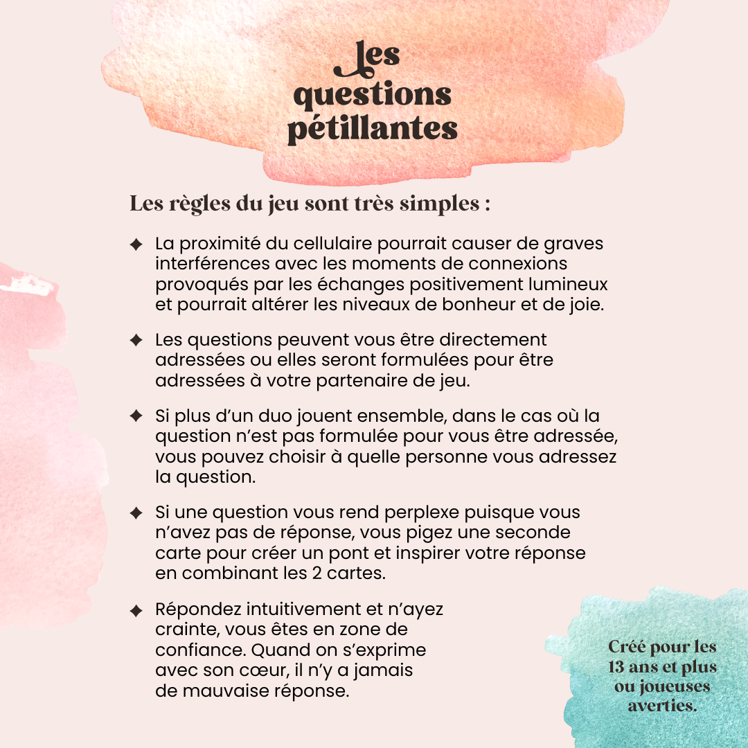 Le jeu Les Questions Pétillantes version mère et fille